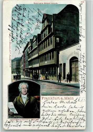 Frankfurt 1904 Goethes Geburtshaus Johann Wolfgang von Goethe 2-Bildaufnahme