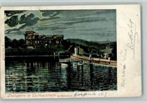 Remscheid 1903 Talsperre im Eschbachtal
