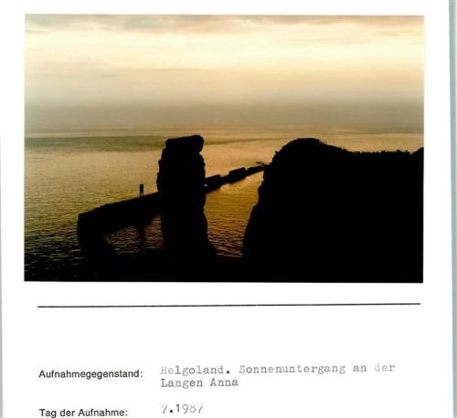 Helgoland Sonnenuntergang Lange Anna Foto montiert auf Karton
