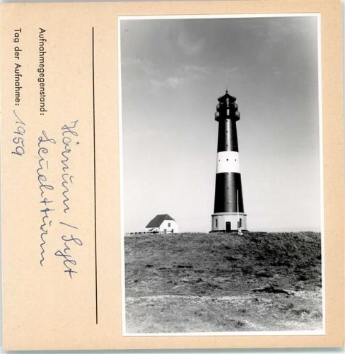 Hörnum Leuchtturm Foto montiert auf Karton