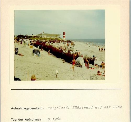 Helgoland Südstrand Düne Foto montiert auf Karton