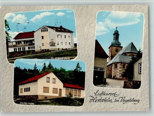 Herbstein St. Vinzenz-Heim CVJM-Heim Kath. Kirche 3-Bildaufnahme