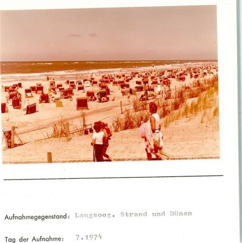 Langeoog Strand und Dünen Foto montiert auf Karton
