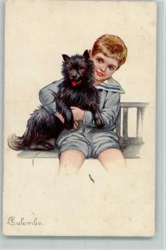 1920 Kind mit einem Hund - Serie 454-1 AK