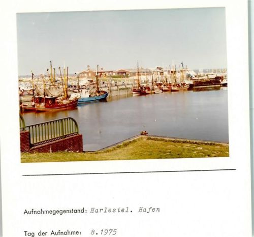 Harlesiel Hafen Foto montiert auf Karton