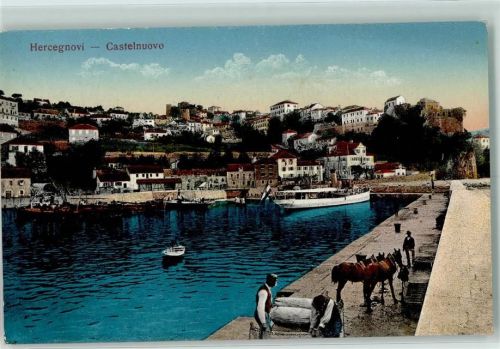 Castelnuovo Herceg Novi - Hafen Dampfer Pferde