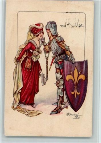 1926 sign Serubini - Mittelalter - Ritter, Mode