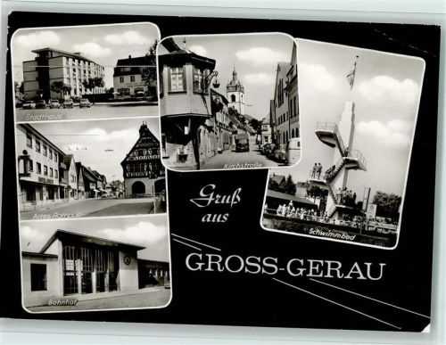 Groß-Gerau Stadthaus Altes Rathaus Bahnhof Kirchstrasse Schwimmbad