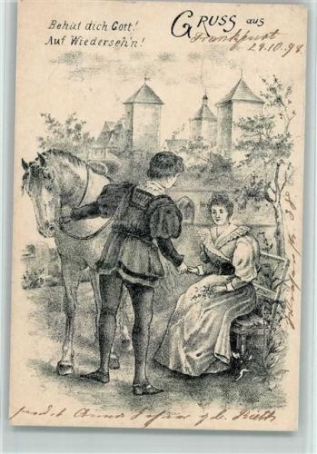 1898 Auf Wiedersehen AK
