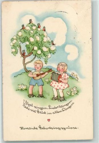 1938 Geburtstag sign. Liesel Lauterborn AK