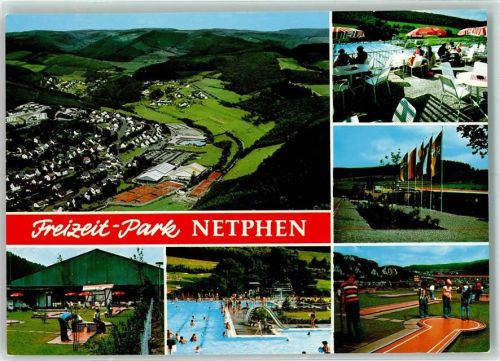 Netphen Freizeit-Park Schwimmbad Minigolf FAhnen Rückseite mit Abschürfungen bzw Kleberesten