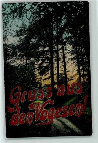 1917 WK I Serie 3821-1 Gruss aus den Vogesen AK mit Glimmerauflage