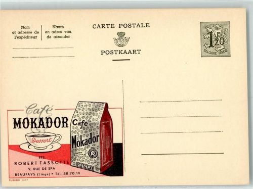 Mokador Cafe - Publibel 1417 Belgische Ganzsache Wertstufe 1,20