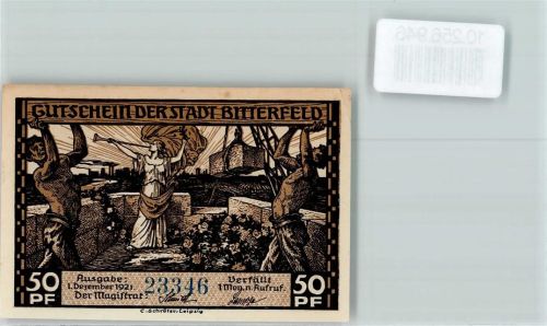 Bitterfeld Notgeld 50 Pfennig Kohleschacht