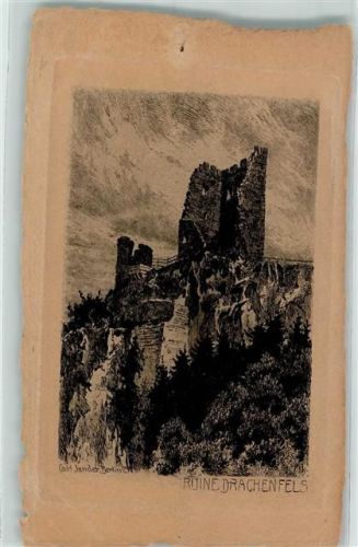 Drachenfels Ruine Radierung