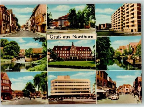 Nordhorn NEuhauserstraße Oelmühle Bentheimersraße Hallenschwimmbad Rathaus Hochhaus Vechtepartie
