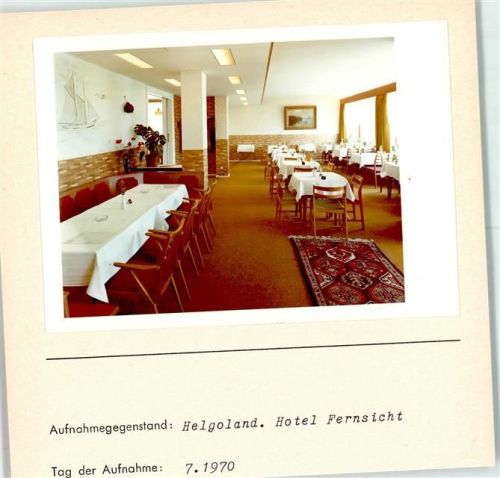 Helgoland Hotel Fernsicht Innenaufnahme Foto montiert auf Karton