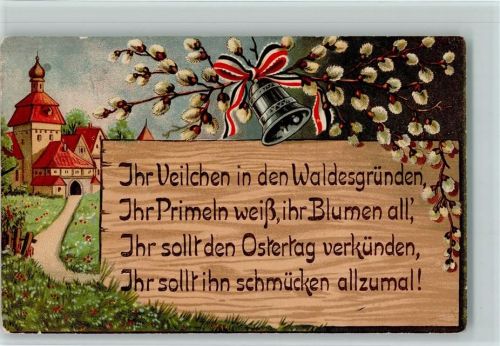1917 Spruch - Ostern, schwarz-weiss-rot