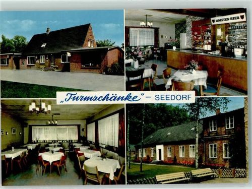 Seedorf Rückseite mit Abschürfungen bzw Kleberesten Gasthaus Turmschänke