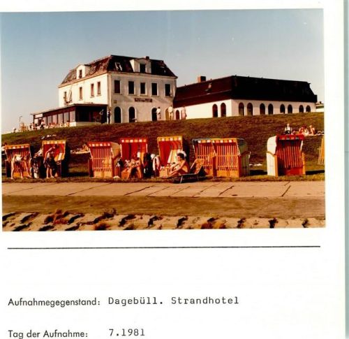 Dagebüll Strandhotel Foto montiert auf Karton