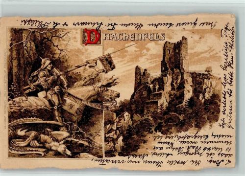Drachenfels 1904 Drachenfels - Ritter und Drachen AK