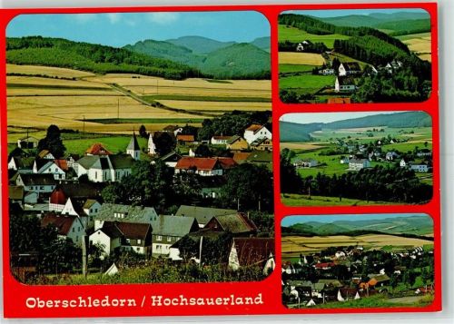 Oberschledorn Rückseite mit Abschürfungen bzw Kleberesten Fachwerkhaus