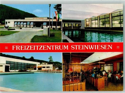Steinwiesen Rückseite mit Abschürfungen bzw Kleberesten Freizeitzentrum Schwimmbad