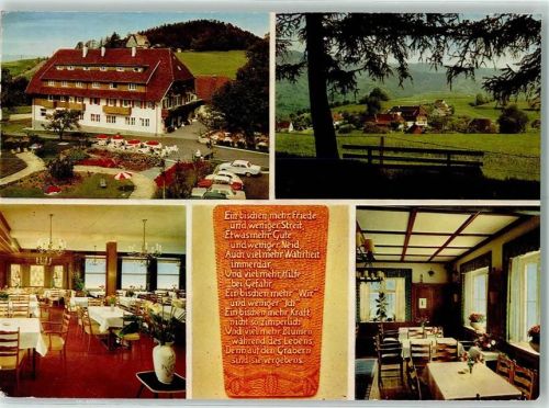 Langackern Hotel Gasthaus Zum Engel Rückseite mit Abschürfungen bzw Kleberesten