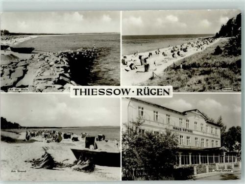 Thiessow Haus Ostsee Strand Rückseite mit Abschürfungen bzw Kleberesten