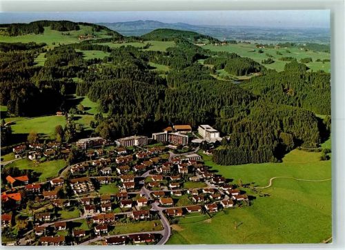Hopfen Fliegeraufnahme mit Hotel und Kurklinik Enzensberg Rückseite mit Abschürfungen bzw Kleberesten