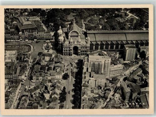 Antwerpen Fliegeraufnahme Avenue De Keyser et Gare Centrale