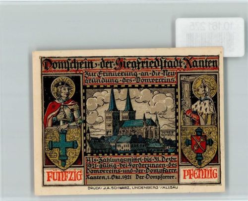 Xanten Notgeld Siegfrieds Tod Dom