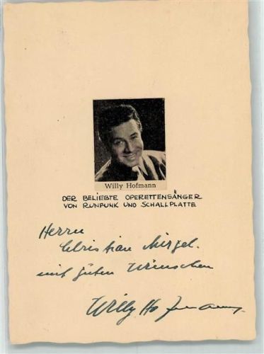 Willy Hofmann - Autogramm