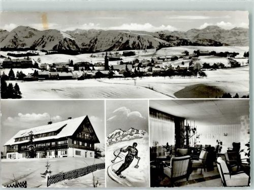 Scheidegg Rückseite mit Abschürfungen und Kleberesten AEG Ferienheim Winter