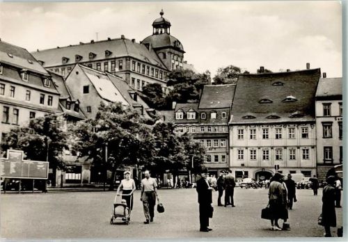 Weißenfels Rückseite mit Abschürfungen und Kleberesten Marktplatz