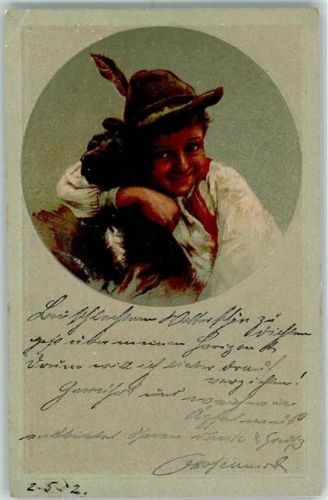 1902 Kind mit einem Hund AK