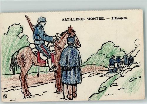 Artillerie Montee Militär Edition Francaise Serie NC Nr. 54 Ausmalkarte 1915