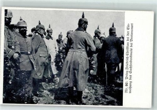 Bertoncourt WK I Prinz Friedrich Christian Einweihung des Sachsendenkmals AK