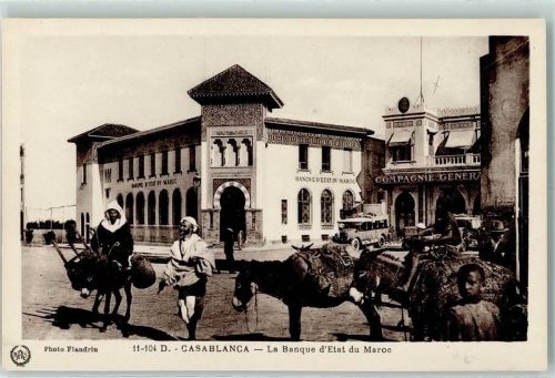 Casablanca 1926 La Banque d`Etat du Maroc Autobus Packesel