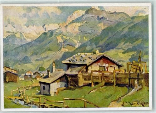 Neustift Stubaital sign E. Mercker Korn-Künstlerkarte
