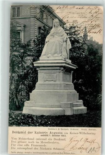 Köln Kaiser-Wilhelm-Ring 1903 Kaiserin Augusta Denkmal