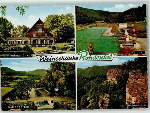 Rohdental Rückseite mit Abschürfungen bzw Kleberesten Weinschänke Schwimmbad Hohenstein