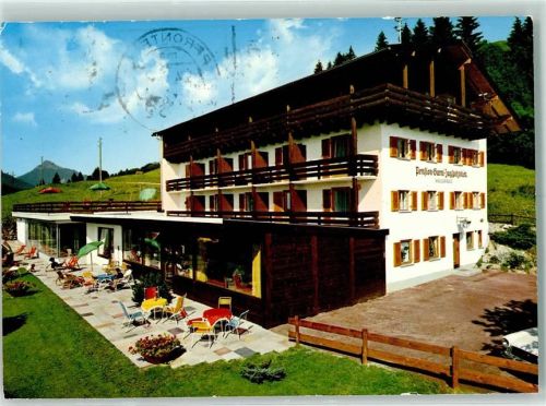 Halden Pension Garni Zugspitzblick Rückseite mit Abschürfungen bzw Kleberesten