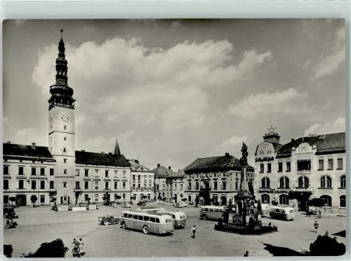 Litovel 1961 Marktplatz Omnibusse AK