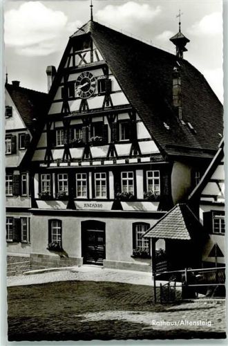 Altensteig Rathaus Rückseite mit Abschürfungen bzw Kleberesten