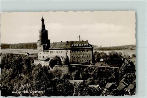 Weida Osterburg Rückseite mit Abschürfungen bzw Kleberesten
