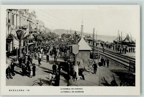 Badalona 1935 La Rambla, en Domingo AK