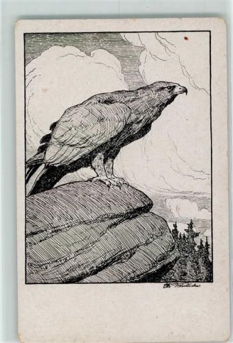 sign. Otto Fikentscher Seeadler AK