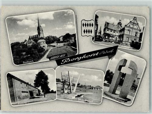 Borghorst Schwimmbad Postamt Rathaus Ehrenmal
