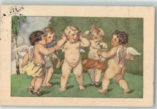 1925 Vesele Velikonoce Ostern Serie 33 Nr. 2 Engel AK